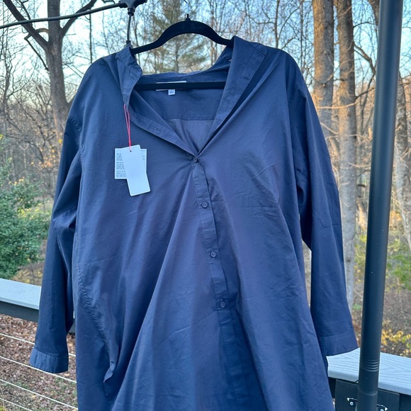 Ines de la Fressange x Uniqlo Navy Blue long tunic blouse, women’s Large - Picture 7 of 10